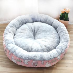 Dog And Cat Litter Padded With Round Cotton (Option: Pink-S)