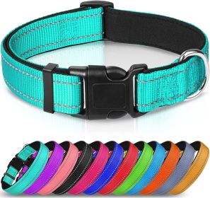 Reflective Dog Collar; Soft Neoprene Padded Breathable Nylon Pet Collar Adjustable for Medium Dogs (Color: navy blue, size: Small (Pack of 1))